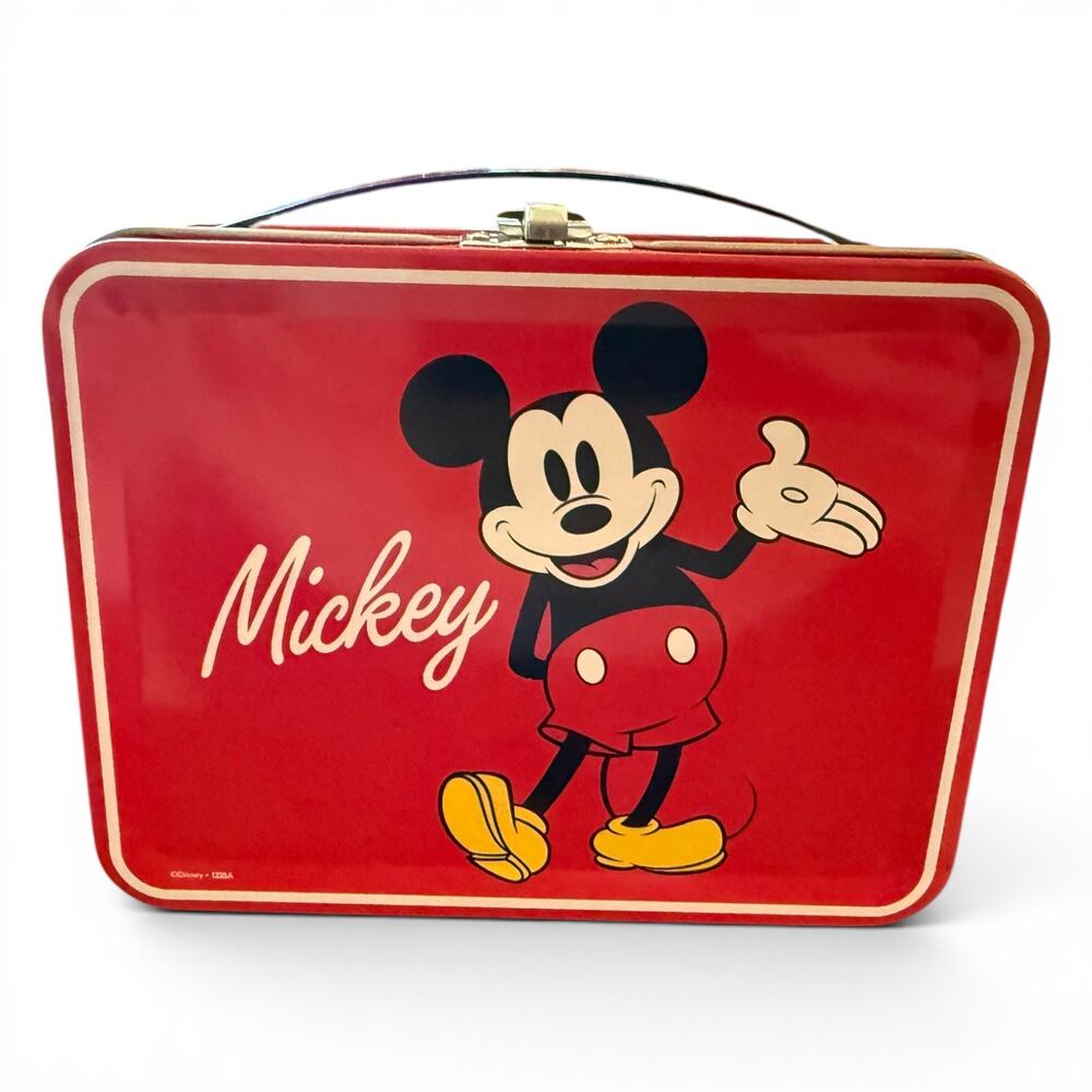 Disney Mickey Mouse Minnie Metal Lunch Pail Box Container